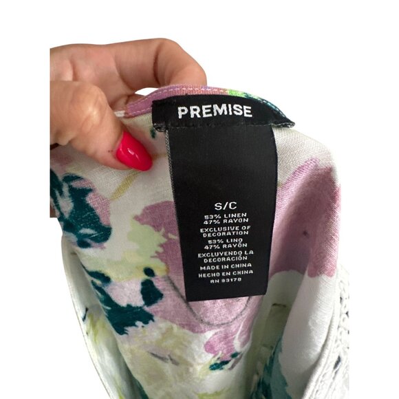 PREMISE Floral Linen Blend Tunic Top Size Small - Picture 5 of 5
